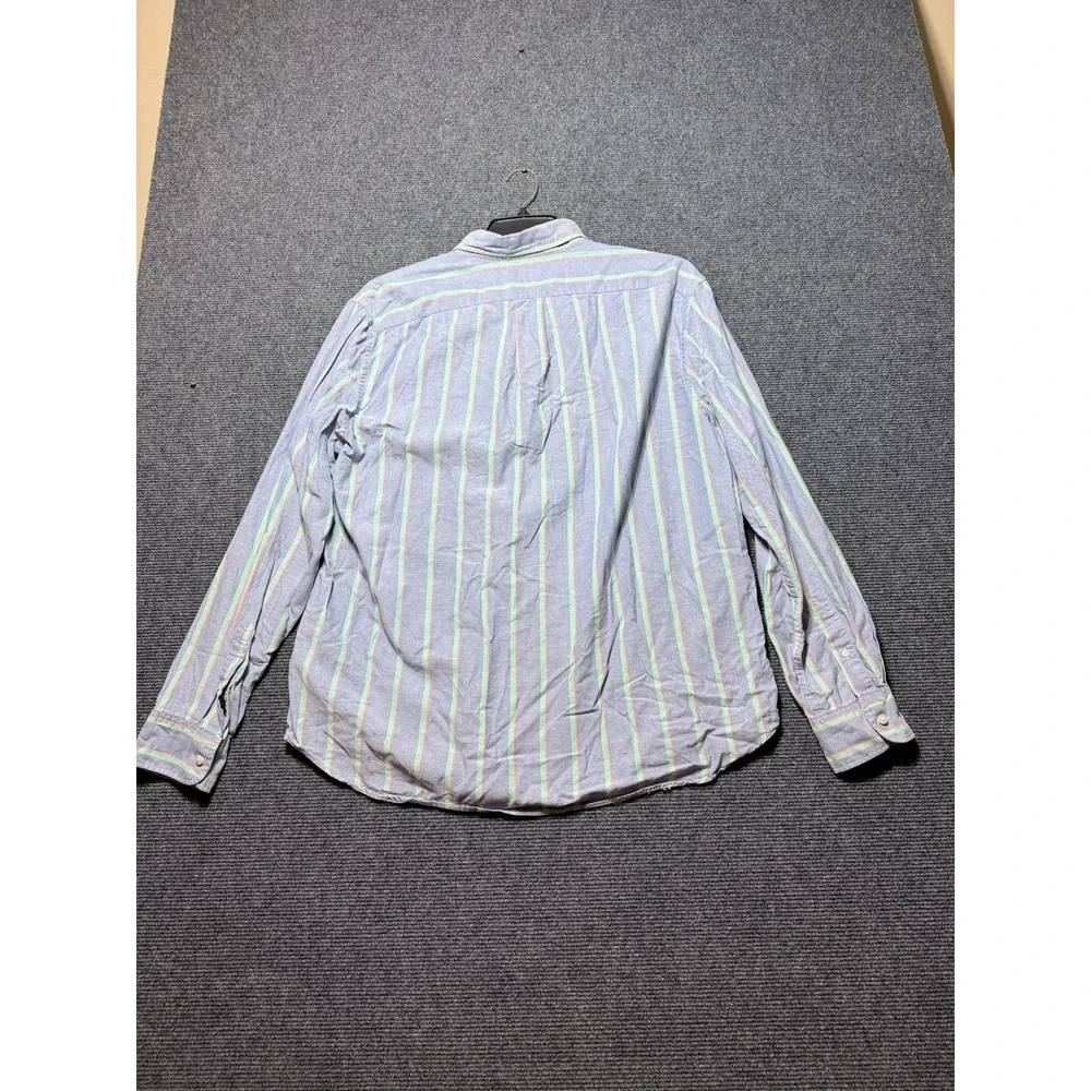 J.Crew Button Down Shirt Mens XL Blue Excellent Broken-In Oxford Striped Classic